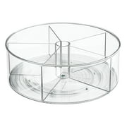 iDesign Clear Linus Rotating Divided Turntable Organizer, 11.5" x 11.5" x 4.5"