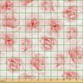 thumbnail image 2 of Ambesonne Floral Fabric by the Yard Upholstery, Roses Valentine's Day Art, 10 Yards, Dark Pink Blush and White, 2 of 5