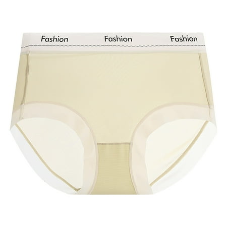 BYHONG Ladies Ultrathin Traceless Breathable Ice Silk Mid High Waist Lifting Transparent Soft Panties Panties for Women Pack Green XL