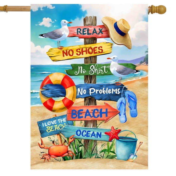 Briarwood Lane Summer House Flag 40x28 For Outdoor Beach Signs For Summer House Flag