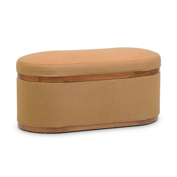 TOV Furniture Olivier Peach Boucle Oval Storage Ottoman