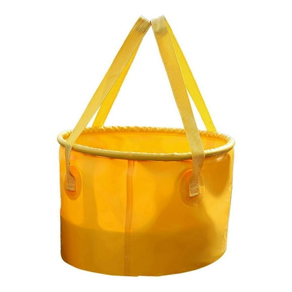 Outdoor Portable Folding Bucket Portable Fishing Water Storage Container Camping Travel Portable Picnic Bucket Yellow B