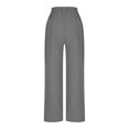 thumbnail image 4 of Tnhcen Women's Casual Linen Cotton Pants with Drawstring Waist - Relaxed Fit Straight Leg Basic Pants S-2XL Pre-Washed Breathable Trousers for Daily Wear, 4 of 7
