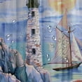 thumbnail image 5 of Orinice  Set Coastal Lighthouse Shower Curtain,Blue Ocean Sailboat Nautical Shower Curtain Sets for Bathroom Bathtub Decor Accessories with Non-Slip Rugs, Toilet Lid Cover and Bath Mat 69x72, 5 of 7