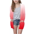thumbnail image 3 of Rvasteizo Toddler Girl Shirts Print Lapel Long Sleeve Cardigan with Pockets Soft Girls Outer Wear for 5 to 14 Years Fall, 3 of 5