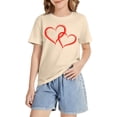 thumbnail image 4 of Girls Short Sleeve T Shirts Kids Summer Tops Crewneck Tees 2‐13 Years Cute 𝐘2k Heart Print Shirt Boys Casual Summer Clothes, 4 of 5