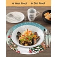 thumbnail image 3 of 13 Inch Round Placemats Set of 6, Aurora Christmas Snowman Non Slip Heat Insulation PP Table Mats, Xmas Snowflake Elk Winter Washable Place Mats for Kitchen Dining Party Table Decor, 3 of 7