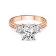 thumbnail image 5 of IGI Certified 2 Carat Radiant Shape Lab Grown Diamond Engagement Ring | 14K Rose Gold | Valencia Three Stone Vintage Diamond Ring | FG-VS1-VS2 Quality Friendly Diamonds, 5 of 7
