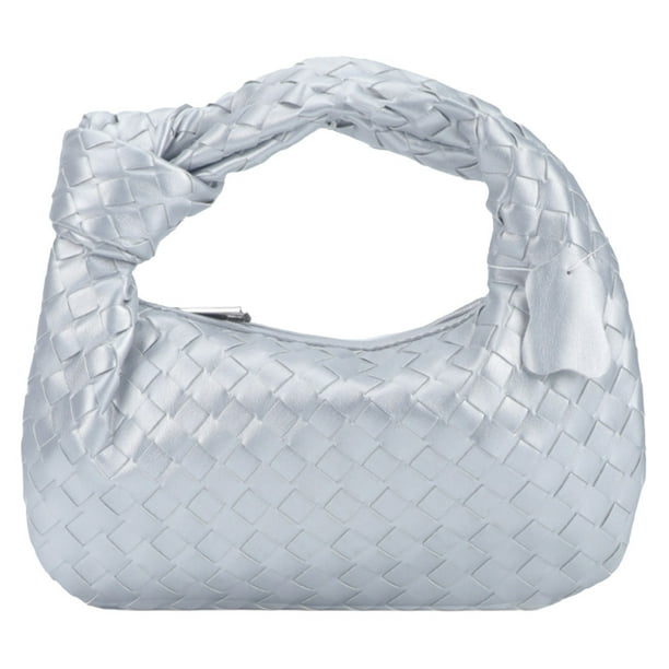 Bolso Hobo para mujer bolso de mano trenzado de cuero PU bolso suave bolso de compras
