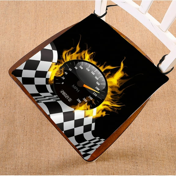 ABPHQTO Racing Background Chair Pad Seat Cushion Chair Cushion Floor Cushion Two Sides Printing 16x16 Inch