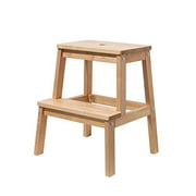 HOUCHICS Wooden Step Stool for Adult with 260lb Load Capacity,Multi-Purpose Wood 2-Step Stool-Toddler Kids Bedside Step Helper for Kitchen,Bathroom,Bedroom