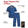 thumbnail image 2 of Quad Seven Boys Pajama Set Classic Button Down Sleep Shirt and Pajama Pants Sleepwear Set 2 Piece, 2 of 7