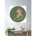 thumbnail image 2 of Amanita Fly Agaric Mushroom On Olive Green Poster Wall Art, Modern Wall Decor, 30x30 UNFRAMED, 2 of 3