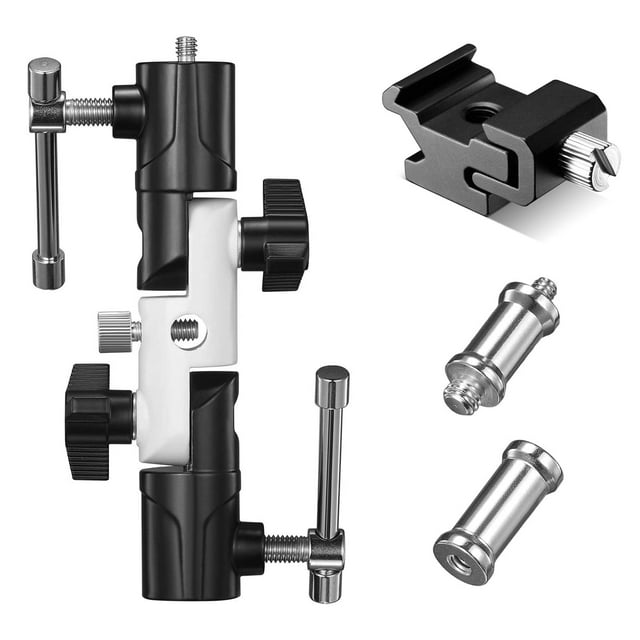 Supon Soporte De Flash En Forma De U 180 Ajustable Giratorio Paraguas Softbox Soporte Con Tornillo Y Adaptador De Tuerca De 1/4" A 3/8" Y Soporte De Zapata Fría Para Cámaras Dslr Speedlites Trípode So