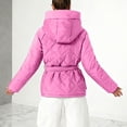 thumbnail image 4 of Winter Parka for Women 2026 Fashion Casual Long Sleeve Thicken Full Zipper Belted Hooded Outerwear with Pockets, 4 of 6