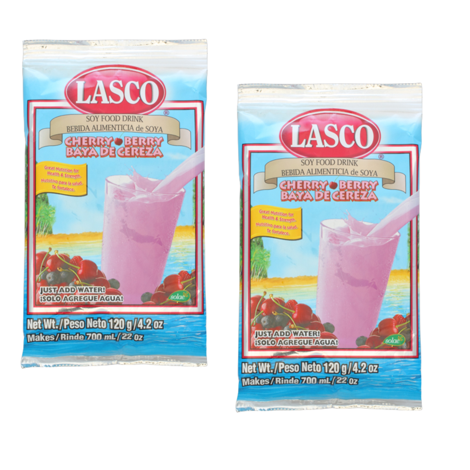 Lasco Cherry Berry Soy Food Drink Mix, Instant Powder Beverage, Good
