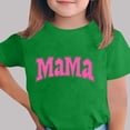 thumbnail image 2 of Zpanxa T-Shirts pour Tout-Petites Fille Imprimé Fête des Mères Col Rond Manches Courtes Haut Polyester Spandex 3-4 Ans, 2 of 5