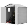 thumbnail image 2 of Homall 6x6ft Outdoor Plastic Storage Shed with Window,Weather-Resistant, Easy Assembly, Wood-Effect Garden Tool House,White, 2 of 7