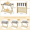 thumbnail image 2 of Luggage Stand, Natural Bamboo, Foldable with 2 Layers, 2 of 2