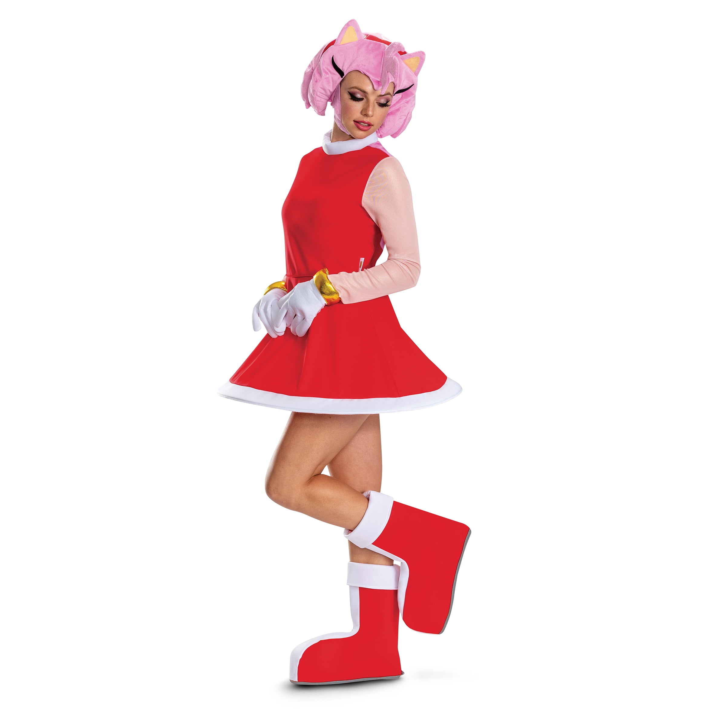 Sega Sonic The Hedgehog Amy Rose Halloween Costume for Adults, Womens Size S (4/6), by Disguise