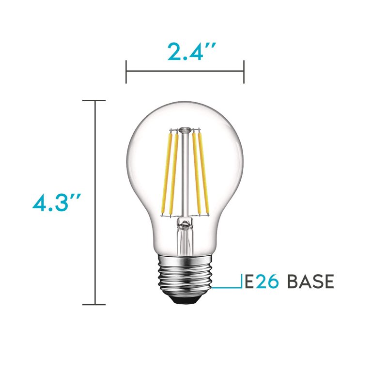 LED A19 10W 1100LM 4000K Glass Clear Dimmable E26