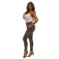 thumbnail image 5 of High Waist Sculpting Treggings With Front Pockets - Black, White, Mustard Plaid, 5 of 9