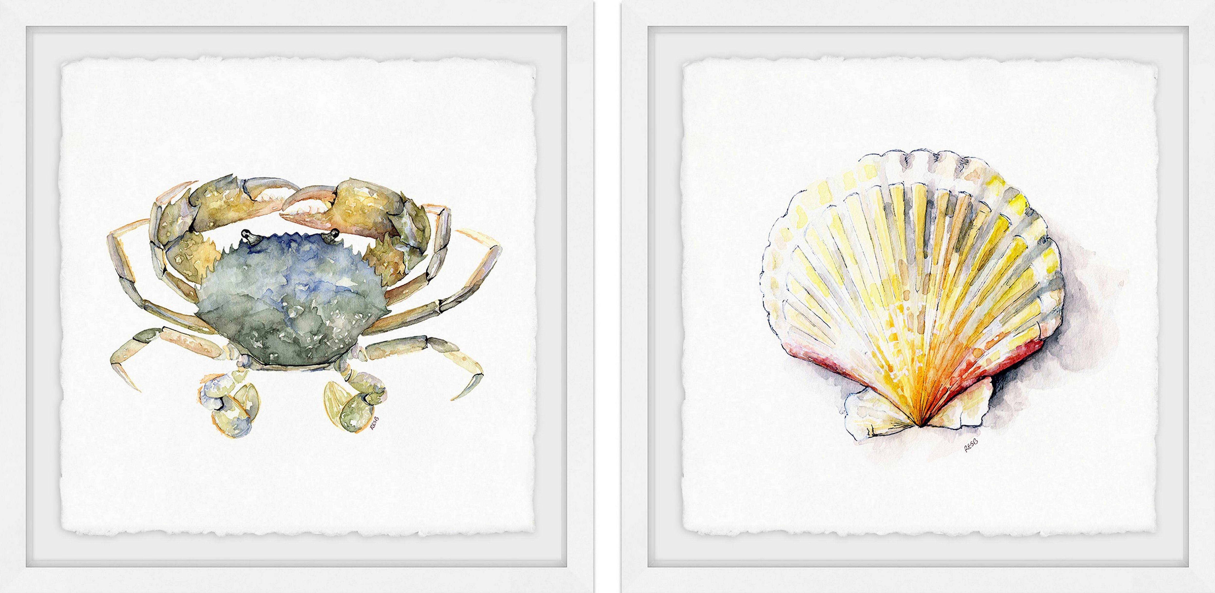 Crab and Sea Shell Diptych