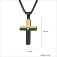 thumbnail image 3 of Metaljc Stainless Steel Cross Necklace for Men, Religion Jewelry Gift, Crack two-color, 24 In, 3 of 4