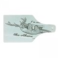 thumbnail image 1 of Sloth Cutting Board, Unusual Animal Words Im Not Like the Others Inspirational Vintage, Decorative Tempered Glass Cutting and Serving Board, Wine Bottle Shape, Grey Black White, by Ambesonne, 1 of 1