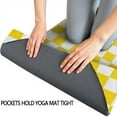 thumbnail image 3 of Yellow and White Checkered Pattern Hot Yoga Mat Towel Non Slip for Hot Yoga - Quick-Drying Yoga Mat Cover with 4 Corner Pockets with Travel Bag - Hot Yoga Towel Non Slip 74"x26", 3 of 6