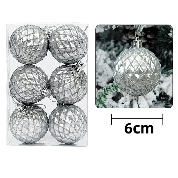 Adornos de Halloween, bola navideña colgante, colgante decorativo irrompible para árbol de Navidad, bolas de Navidad de 60 mm, juego de 6 unidades.