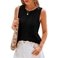 thumbnail image 2 of Shine Up Knit Tank Tops for Women Beach Vacation Clothes Summer Casual Crochet Tops Vest, 2 of 4