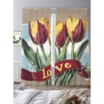 thumbnail image 2 of Luxury Tulip Floral Sheer Curtains for Living Room Bedroom Farmhouse Vintage Retro Botanical Sheer Curtains 96 Inch Long 2 Panels Set Light Filtering Curtain Window Treatments Drapes for Dining Room, 2 of 6