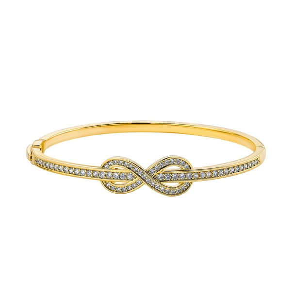 JeenMata Pulsera de Cadena con Diseño de Infinito con Baño de Oro Amarillo - Bisutería - Accesorios para Mujer