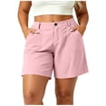 thumbnail image 1 of Achuyrbd Womens Plus Size Casual Shorts, Front Button Loose Fit Lightweight Summer Shorts with Pockets, 1 of 7