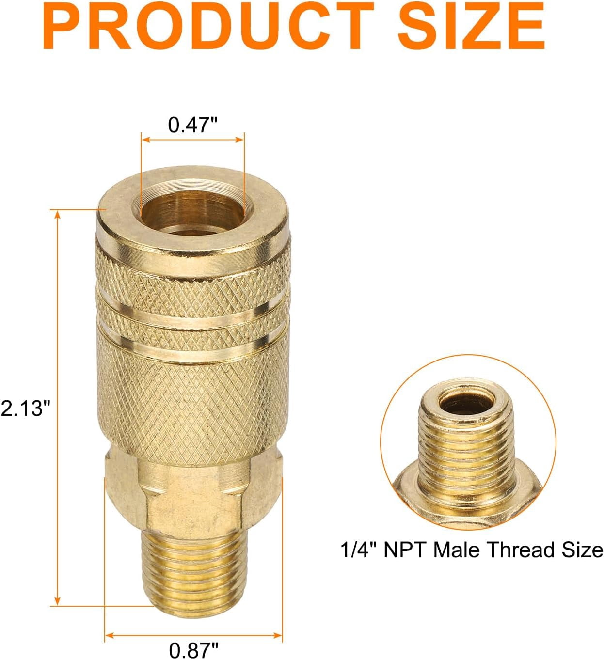 MKEUDQ-2pcs 1/4" NPT M Style Industrial Male Coupler Air Hose Fittings Quick Connector for Air Compressor Pneumatic Tools