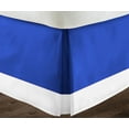 thumbnail image 3 of Luxury 1 Piece Split Corner Two Tone Tailored Bed Skirt, Queen Size 18 Inch Deep Pocket, 100% Egyptian Cotton, 800 Thread Count, Solid White/Royal Blue Color., 3 of 3