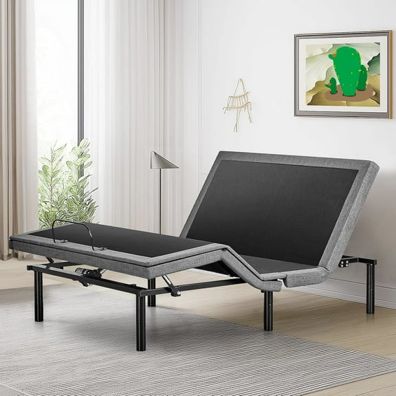 BEDDLE Power Adjustable Metal Platform Bed Base with Wireless Remote Control,Zero Gravity Bed with 2 USB Ports,Full