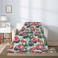 thumbnail image 2 of Sikiie Palm Leaves Flamingo Cozy Flannel Fleece Throw Blanket: Lightweight & Thick for All Seasons - Perfect for Women, Men, & Kids"80"x60", 2 of 6