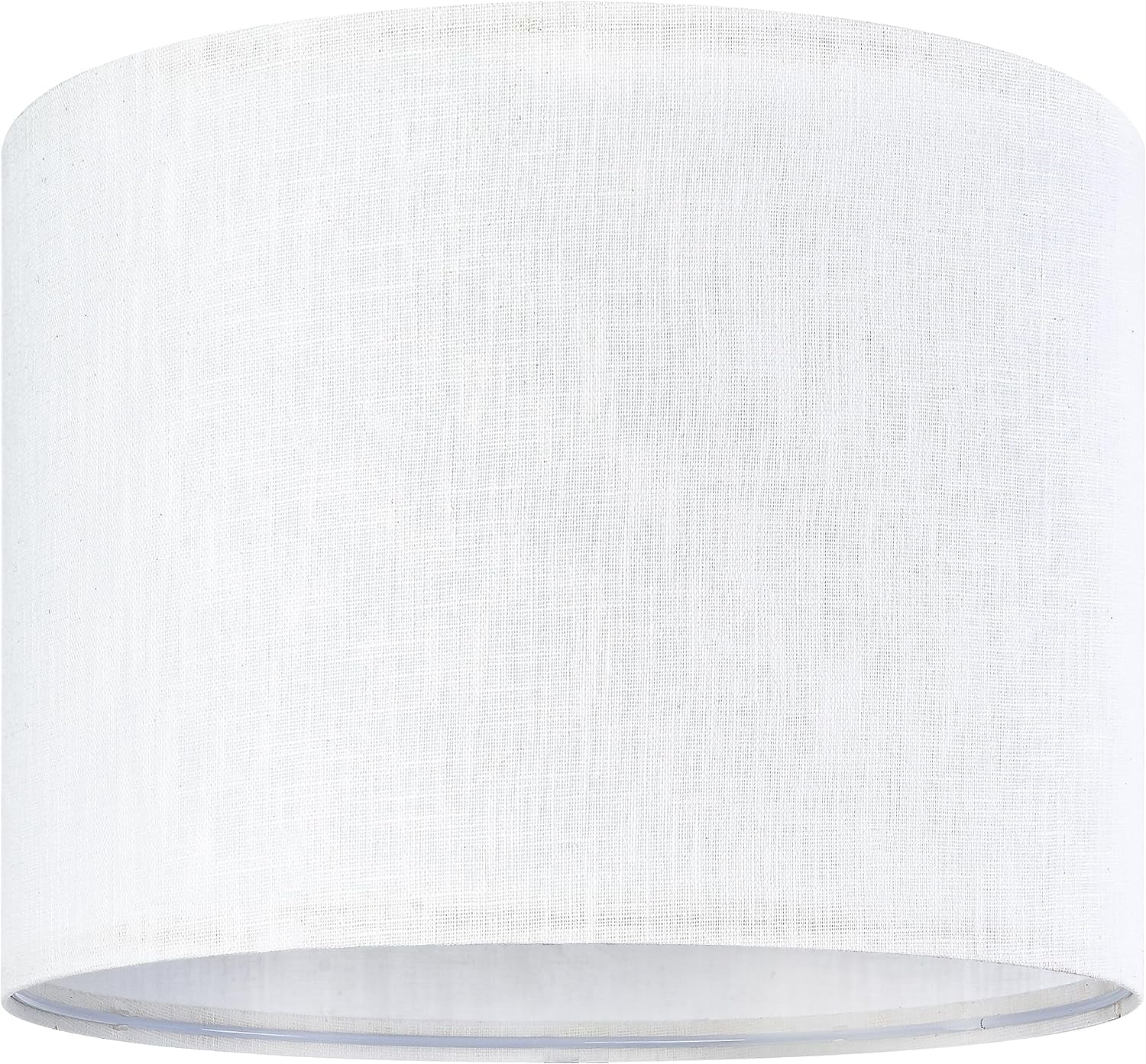 Set of 2 Pure White Linen Drum Lamp Shade 13" Top x 13" Bottom x 10" High (Spider) Contemporary Lamp Shades for Table Lamps & Bedside Lamps Replacement Lampshade In Hand Crafted-By GO&SO