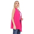 thumbnail image 2 of Women's Casual Solid Comfy Sleeveless Draped Open Front Cardigan S-3XL, 2 of 5