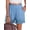 Blue, variant on High Waisted Shorts for Women Cotton Lounge Shorts Dressy Lace Trim Summer Beach Pants with Pockets
