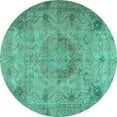 thumbnail image 1 of Ahgly Company Indoor Round Persian Turquoise Blue Traditional Area Rugs, 3' Round, 1 of 4