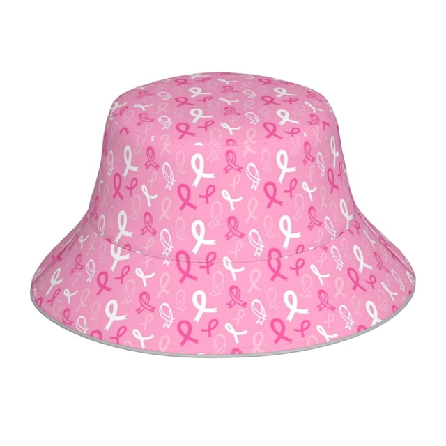 Fotbe Breast Cancer Awareness (3) Sombrero Tipo Pescador con Estampado – Sombrero de Sol de Algodón de Moda para Playa, Golf, Pesca