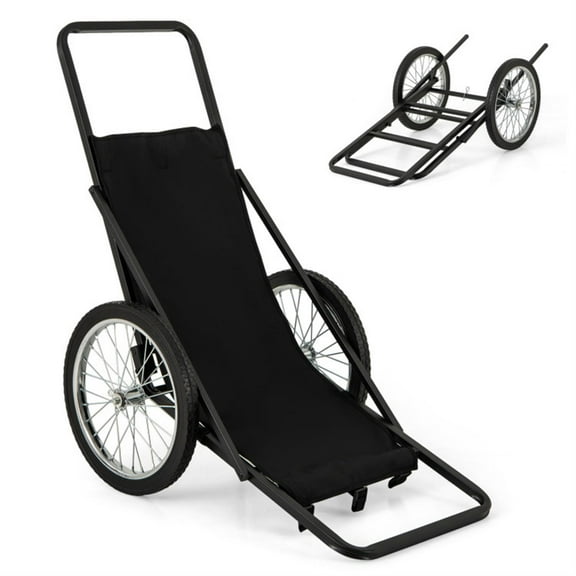 Demi Bonn 550 LBS Folding Deer Game Cart with Polyester Liner for Hunting, Garden Cart for Patio, Yard, and Outdoors, Black
