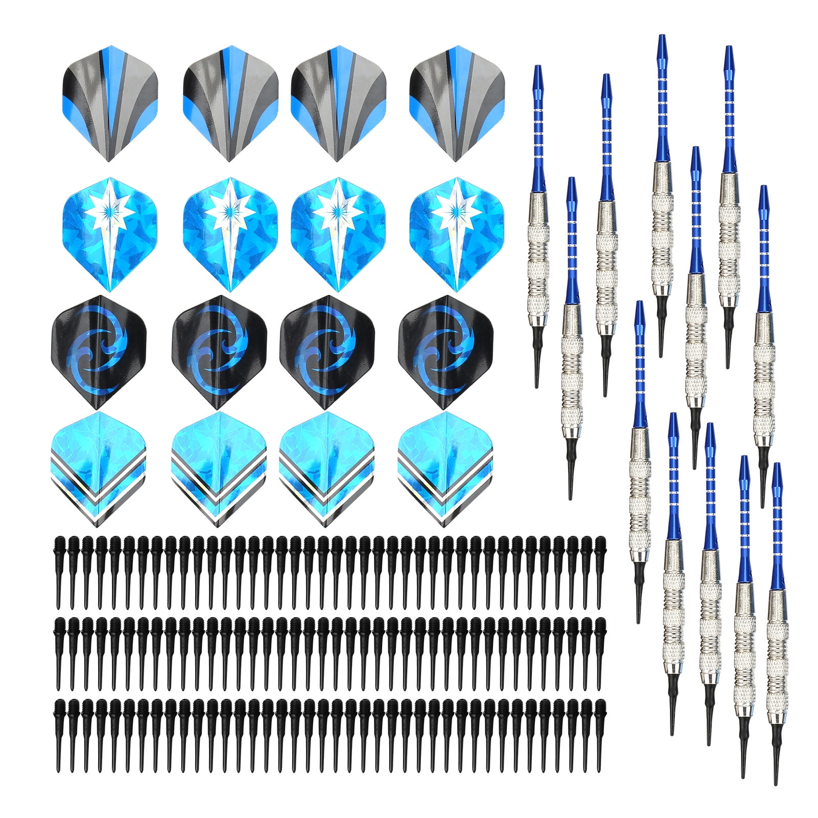 Safe Soft Tip Darts, Aluminum Alloy  Plastic, 12pc Set For All Skill Levels