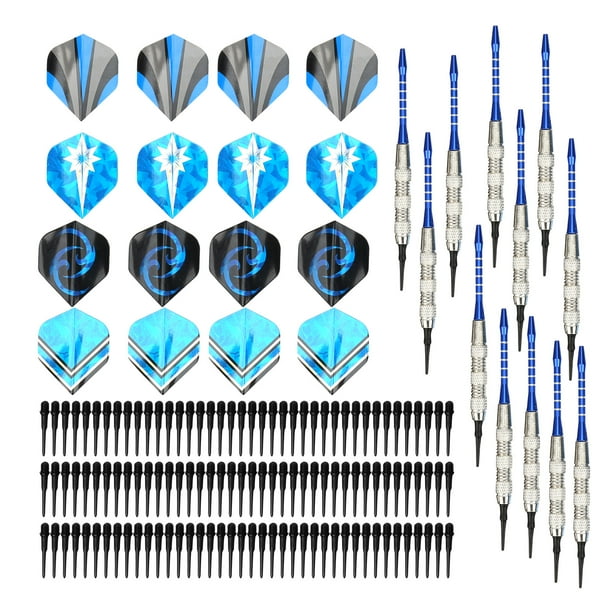Fléchettes Turnart 24g – 12 Pcs Avec 24 Ailes Et 20 Anneaux – Canon En Tungstène Coloré, Grip Moleté, 3 Zones De Préhension