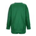 thumbnail image 5 of CFLVAEK Two Piece Outfits Women Shorts and Oversized Patchwork Long Sleeve Sweatshirts Fashion Fall Sweatsuits with Pockets Green L, 5 of 7