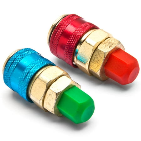 Freon Adapter BokWin Premium R134A Adjustable Quick Coupler Adapter High Low AC Freon Manifold Gauge Hose Conversion Kit with 1/4 Male Flare Automotive Quick Couplers with R134A Can-Tap 