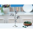 thumbnail image 4 of Chrome Plated Silver Rose Flower Tabletop Ornament w/ Red and Pink Matashi Crystals Metal Floral Arrangement, 4 of 4
